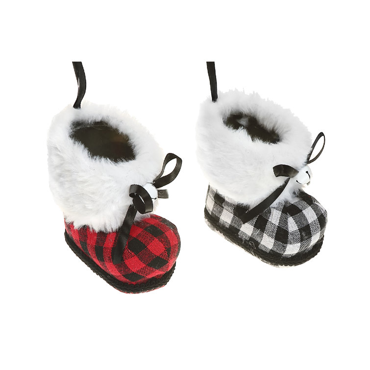 Buffalo plaid shop baby booties